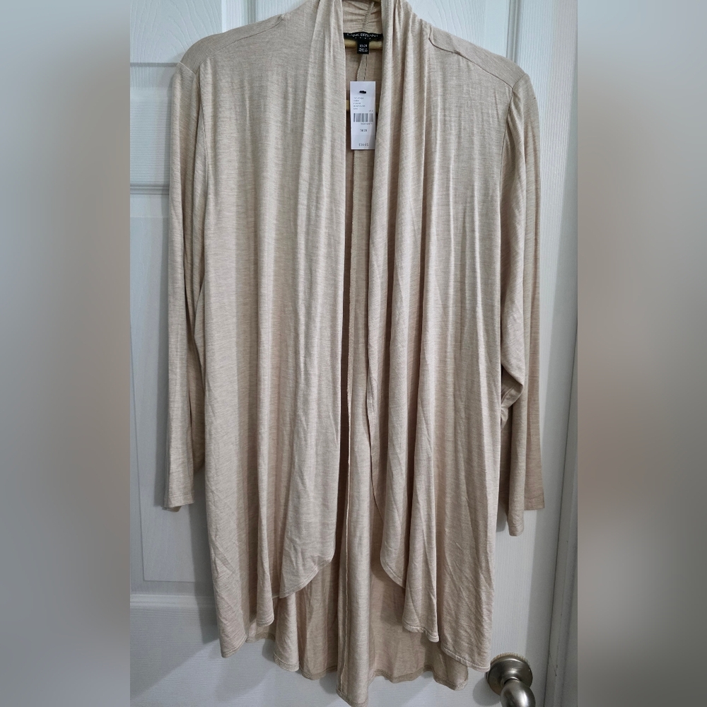 Lane Bryant Beige Draped Cardigan